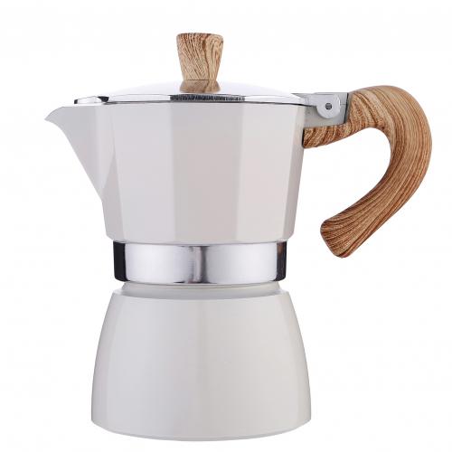 1PCs Coffee Maker Pot Aluminum Mocha Espresso Pot Coffee Kettle Cafetera Espresso Coffee Stovetop Coffee Maker Tools: White