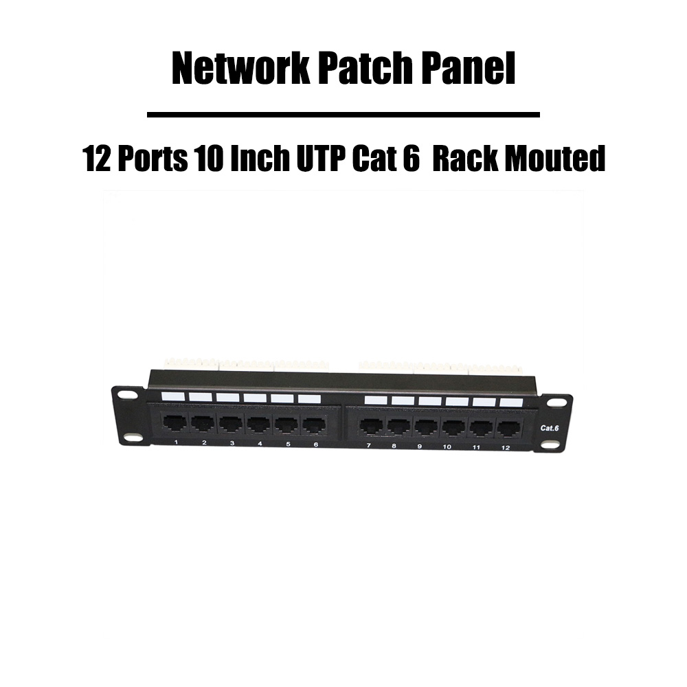 12 Ports 10 inch UTP Cat 6 Network Patch Panel 1U RJ 45 Fluke Passed Ethernet Networking