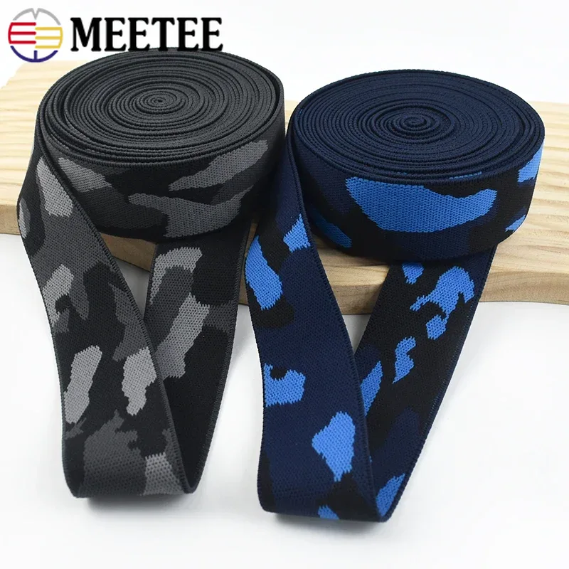 Bandas elásticas para cinturón de 1/2/3M, correas de camuflaje Jacquard de 38mm, banda de goma para ropa, cinta elástica para costura, accesorios