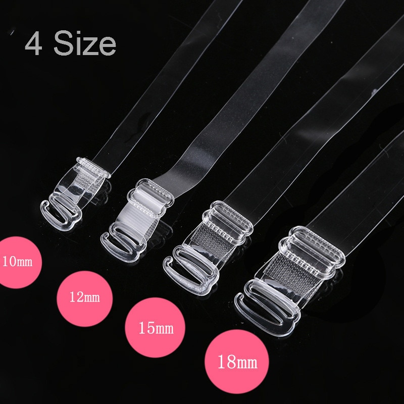 3 Pairs /6pcs Summer Invisible Transparent Bra Straps Adjustable Intimates Straps Strapless Invisble Transparent Bra Straps: 15mm transparent