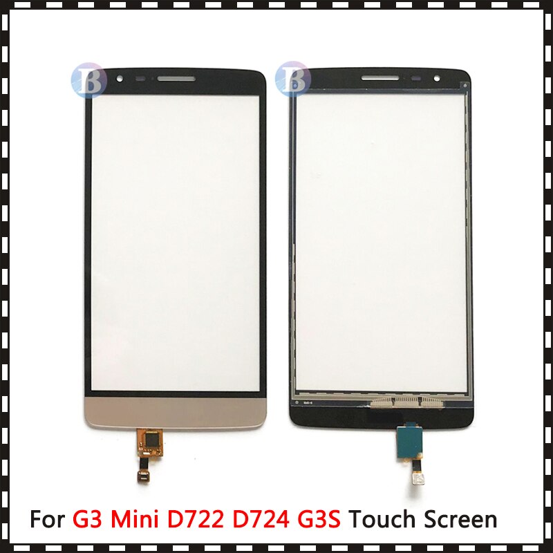 Alta qualidade para substituição de lg g3, 5.0 ", para lg g3 mini d722 d724 g3s, touch screen, digitador, sensor, painel de lente de vidro exterior ouro branco preto