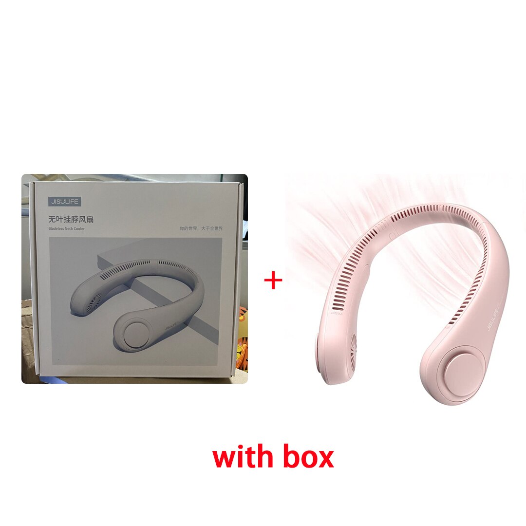 Xiaomi JISULIFE portatile collo fan mano libero Bladeless fan 4000mAh indossabile personale fan senza foglie ricaricabile USB alimentato3 velocità: rosa con scatola