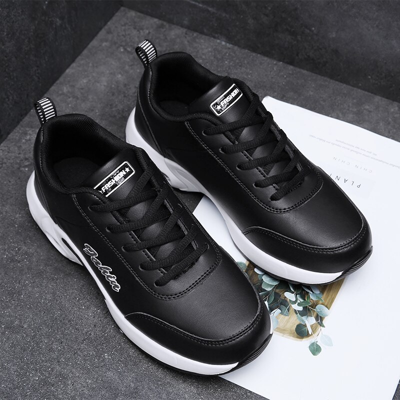 Tennis Shoes For Women Tennis Shoes Blancos Sneakers Leather Ladies Shoes Tenis Mujer Training Gym Shoes Tenis Feminino: black / 8