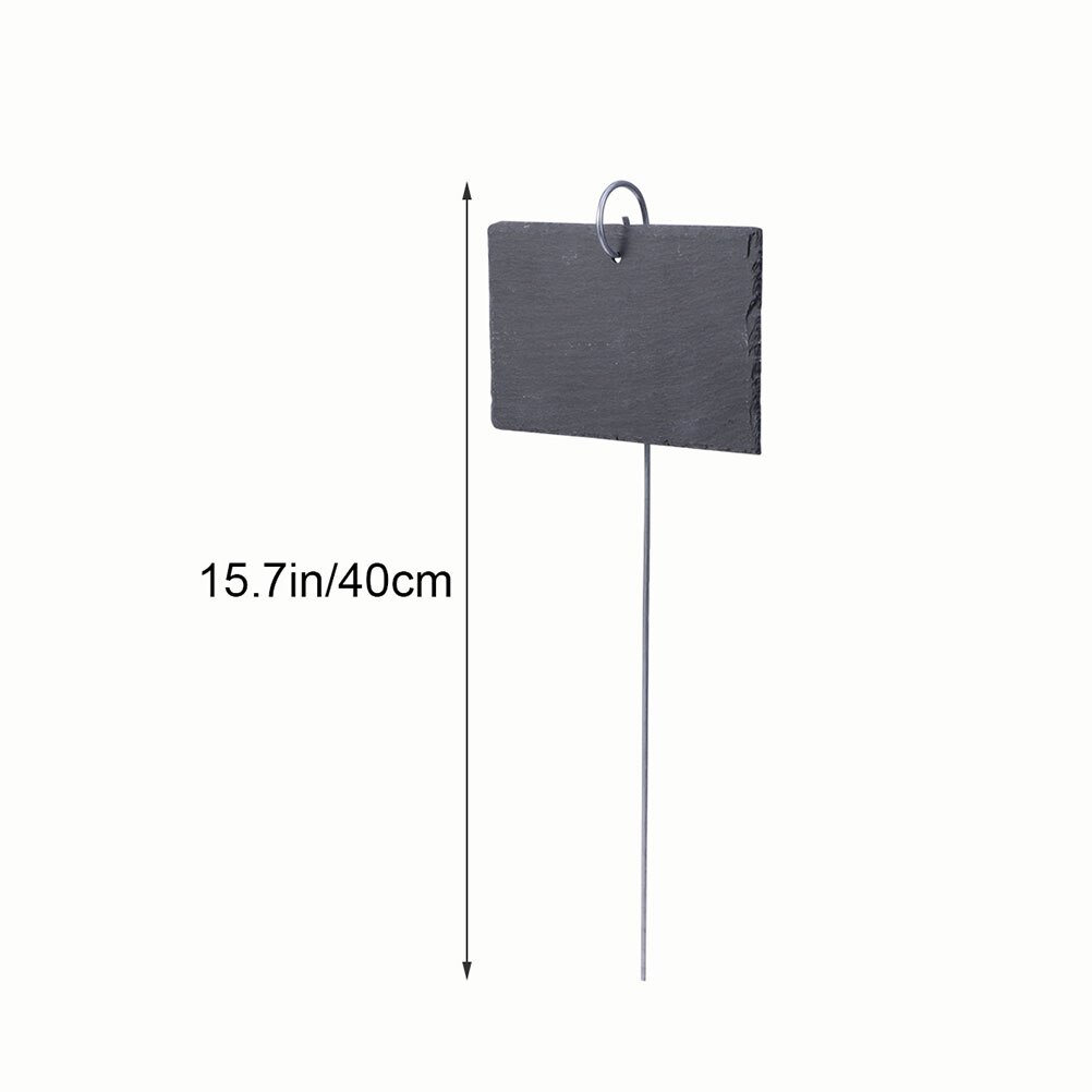 3 stk skifer haveetiketter mini tavle praktisk display skilt jern stang etiket plante identifikator til plantekasser blomsterbed  a35