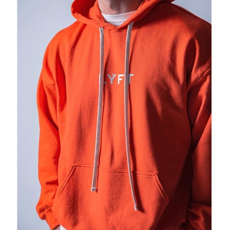 Spring Mens Fitness Sweater Muscle Fitness Sports Casual Running Training Loose Hooded Jacket Tracksuit for Men Jogging Tops: XXXL / Orange