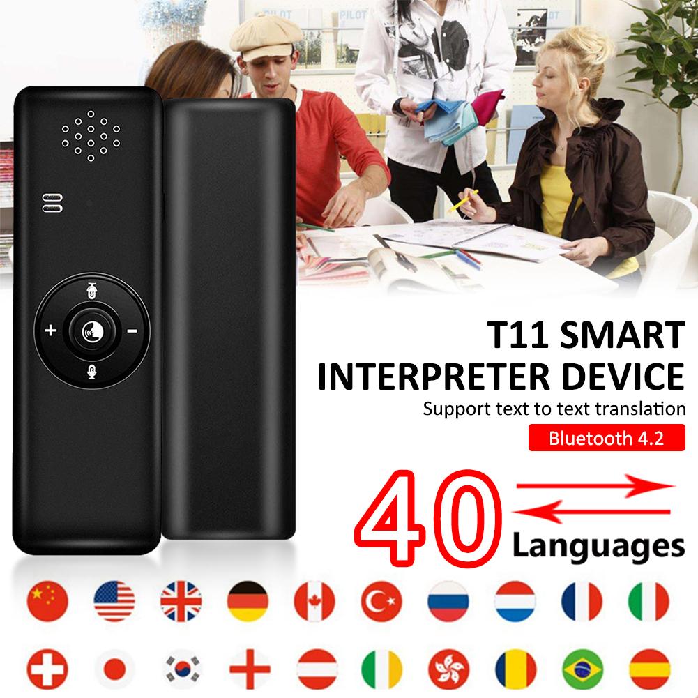 T11 Portable Smart Language Translator Device Real Time Interpreter Handheld 40 Languages Bluetooth 4.2 For Learning Travelling