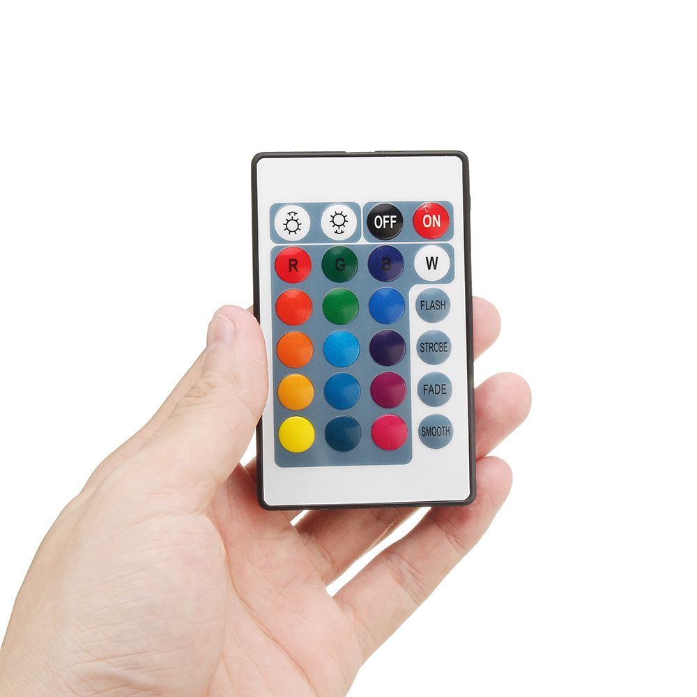 CLAITE DC4.5V Mini boîtier de batterie de contrôleur RF avec télécommande 24 touches pour bande de LED RGB