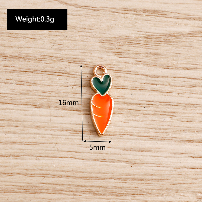 10 pz 5*16mm amore cuore Charms carota per risultati di gioielli artigianato fatto a mano carino smalto Charms pendenti collane fai da te orecchini