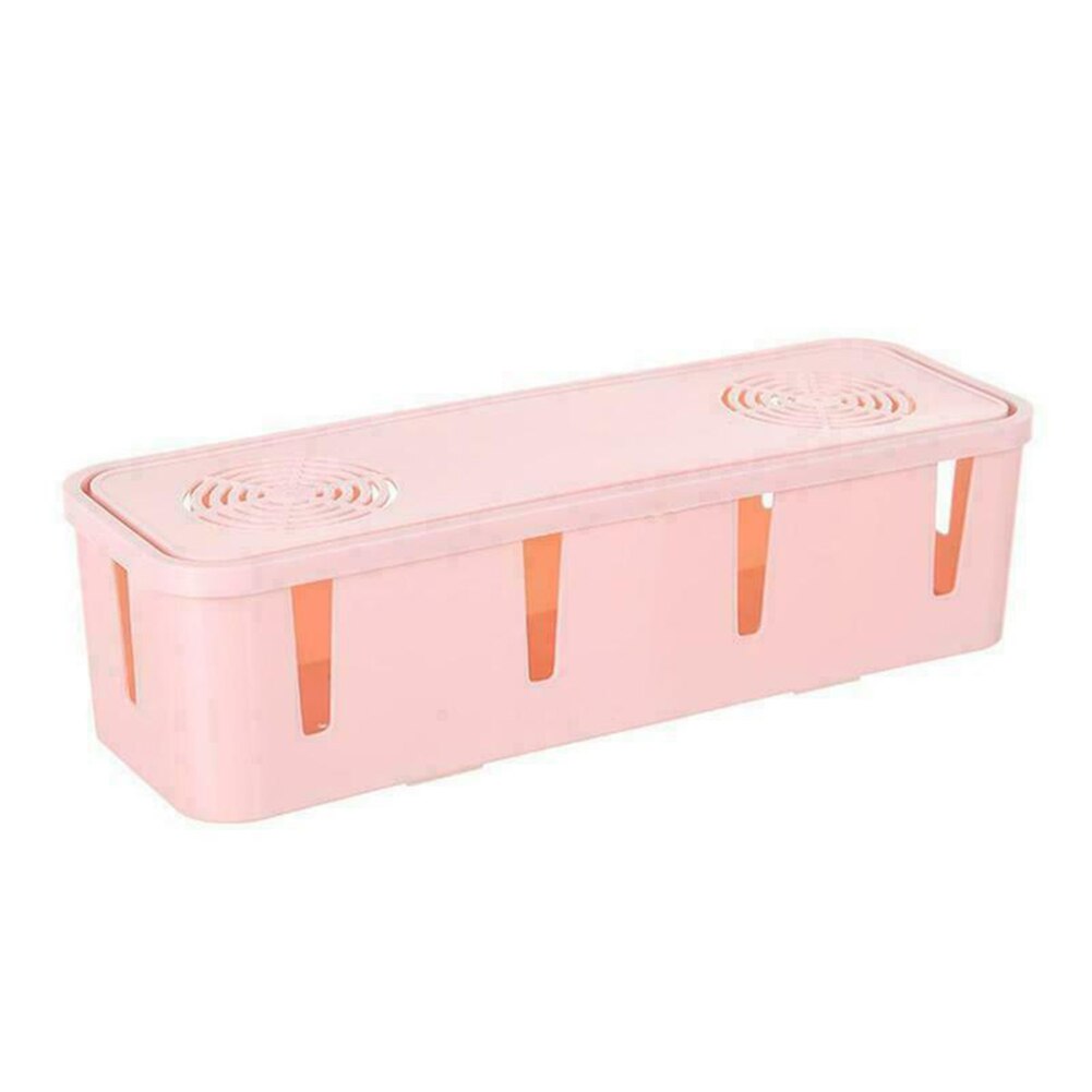 Cable Storage Box Case Wire Cable Management Socket Safety Storage Organizer Home: Pink