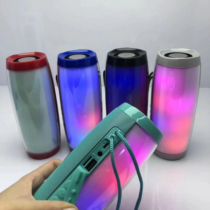 Draagbare Luidsprekers Bluetooth Kolom Draadloze Bluetooth Speaker Krachtige Outdoor Bass Speaker Met Led Light Ondersteuning Aux Tf Fm