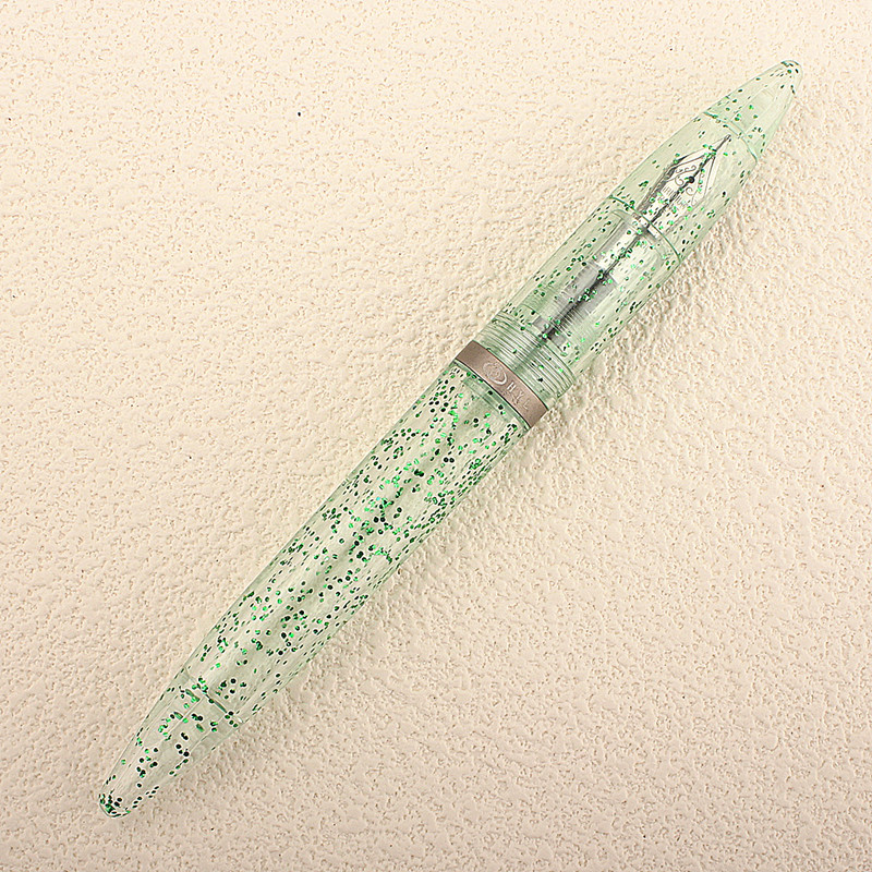 Nowe pióro wieczne Przezroczysta zakraplaczka EF F M Stalówki Pióro atramentowe Biuro szkolne Długopisy robić pisania Prezenty świąteczne z oryginalnym pudełkiem: żółty / MF