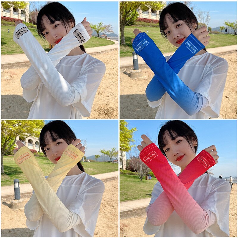 Armstulpe mit farbverlauf, uv-schutz, weiche armmanschette aus eisseide, sonnenschutz für den sommer, schnelltrocknend, dünn und atmungsaktiv
