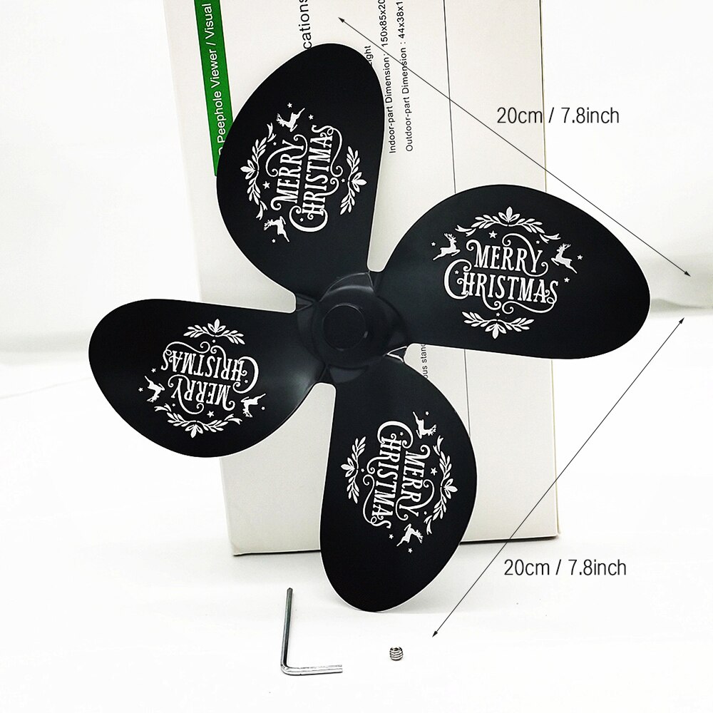 4 Blades Black Stove Fan with Temperature Monitor Fireplace Fan Wood Burner Stove Thermal Heat Power Stove Fan