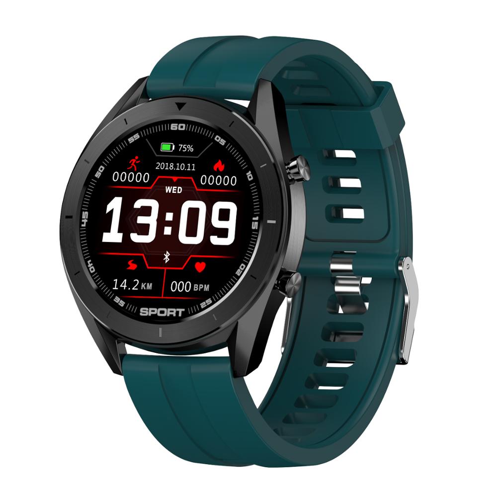 LYKRY DT99 montre intelligente montres de sport IP68 étanche fréquence cardiaque surveillance du sommeil Fitness Tracker pour Xiaomi Iphone: Black Green Silicone