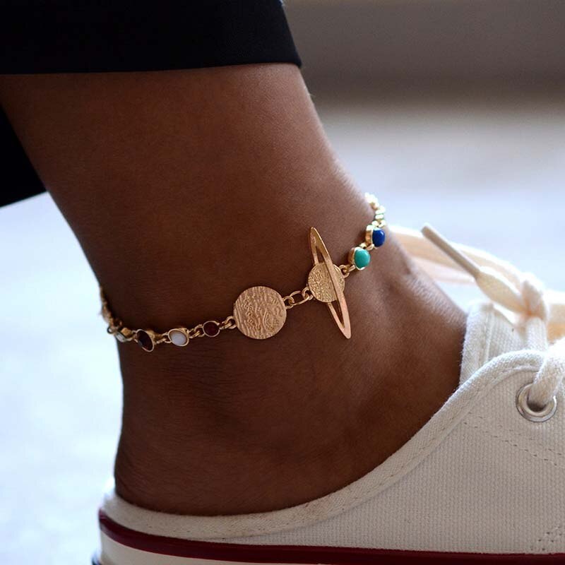 PROSTEEL Dames handboeien enkelbanden met figaro ketting, zomer strand