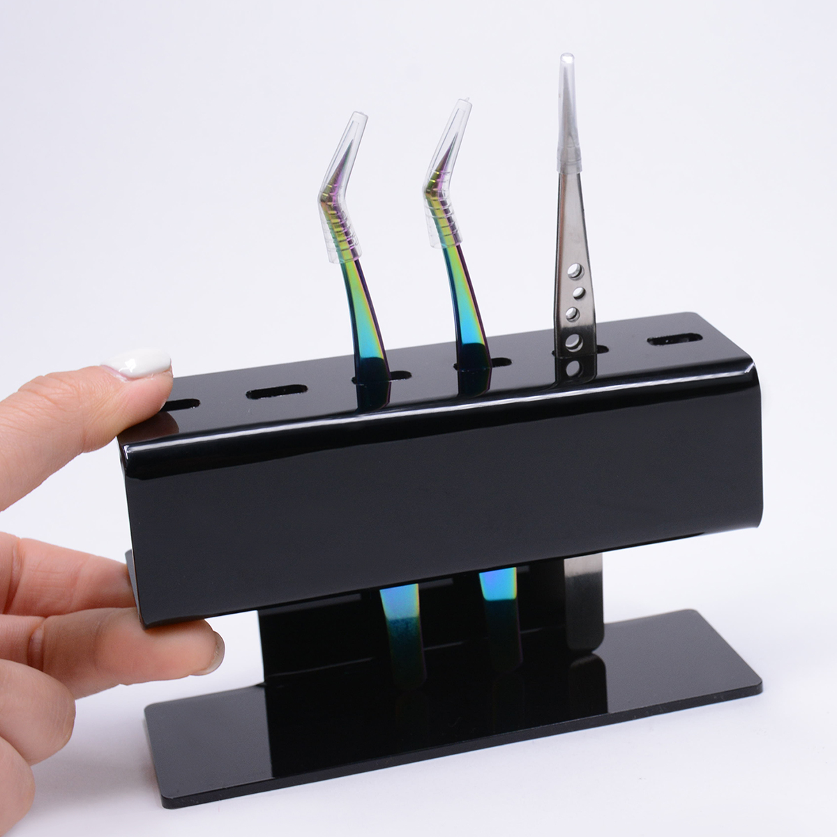 Wimpern Pinzette Lagerung Halfter 6 Löcher Gestell Tragbare Pinzette Organizer Regal Wimpern Verlängerung machen-hoch Werkzeug Acryl Ständer