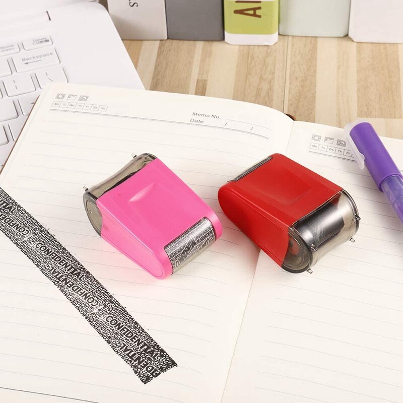 2 Pcs Identity Prevention Theft Stamp Identity Protection Guard Roller Stamp Wide Rolling Security Stamp