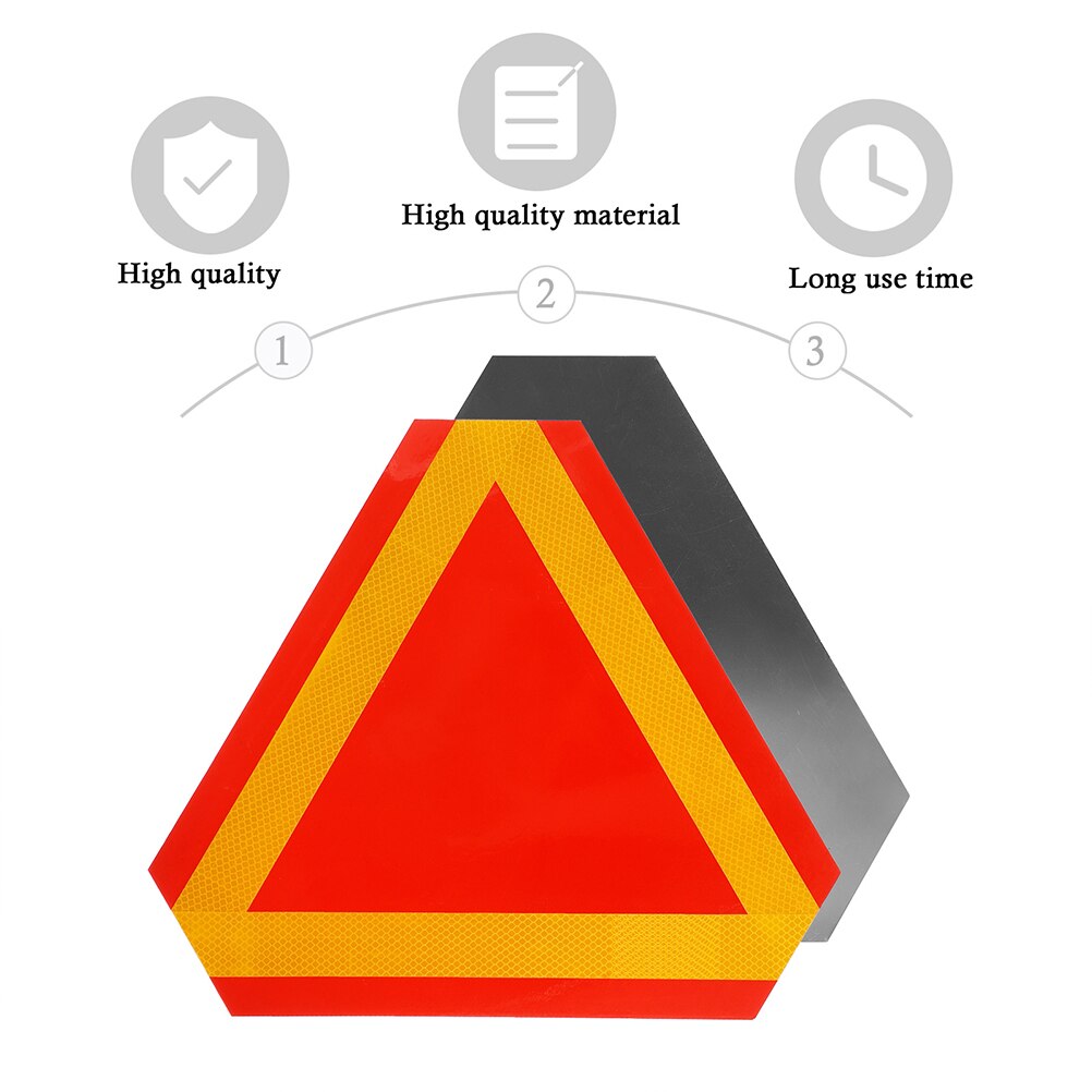 2 Pcs Slow Moving Vehicle Sign Triangle Sign Rear Reflector Reflective Board