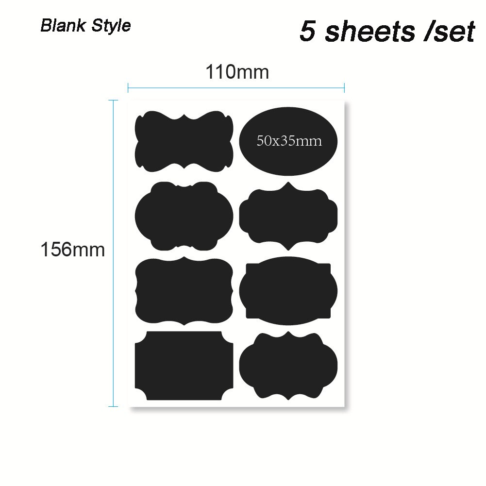 216Pcs Spice Jar Labels White Sticker Water And Oil Proof Self Adhesive Labels Kitchen Storage Bottles Jars Stickers: 5 Sheets Blank Style