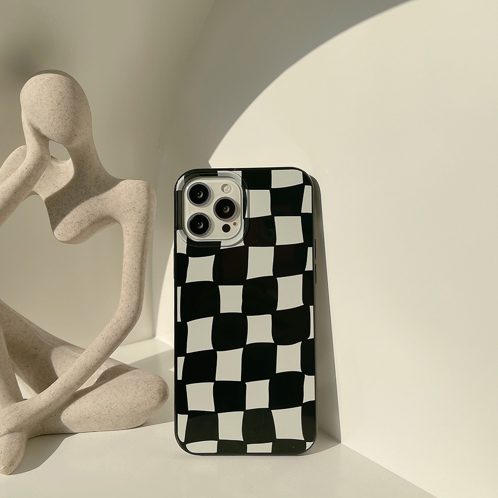 Modne etui na telefon w kratkę robić iPhone'a 16 15 14 13 12 mini 11 zawodowiec Max XS Max XR X 7 8 plus Wstrząsoodporna tylna obudowa z zderzakiem