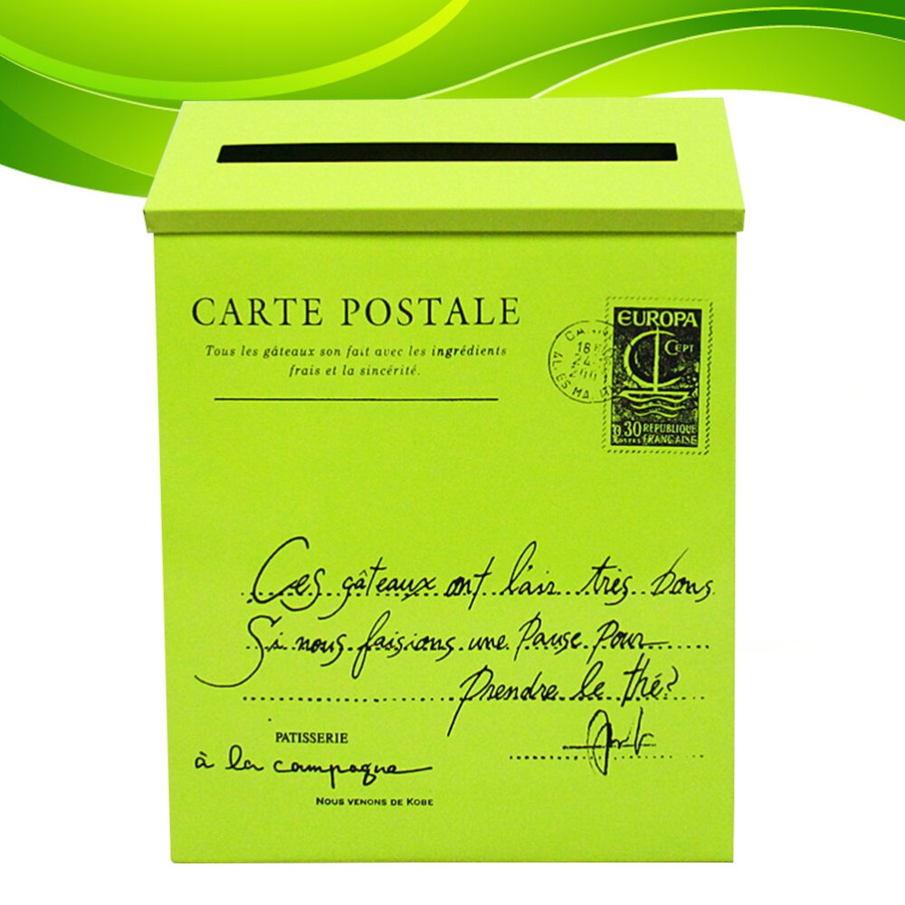 Post Box Mailbox Home Wall Decoration Ornament Photo Prop(Beige White): Light Green