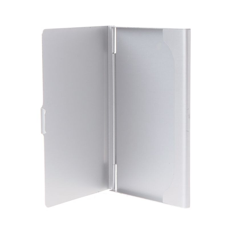 1pc Men's Stainless Steel Business Name Pocket Credit ID Card Holder Box Metal Pocket Box Case