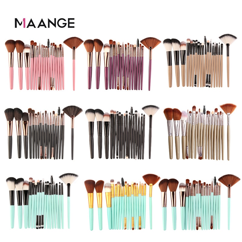 Maange 18-pieza Set de brochas de maquillaje de ojos de herramientas de belleza
