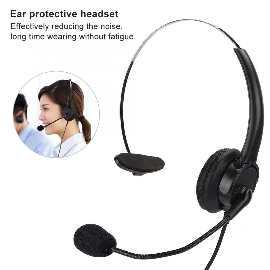 Headset telefon mono headset fastnet telefon hovedtelefon med mikrofon til hjemmebrug auriculares kablet headset til håndtag