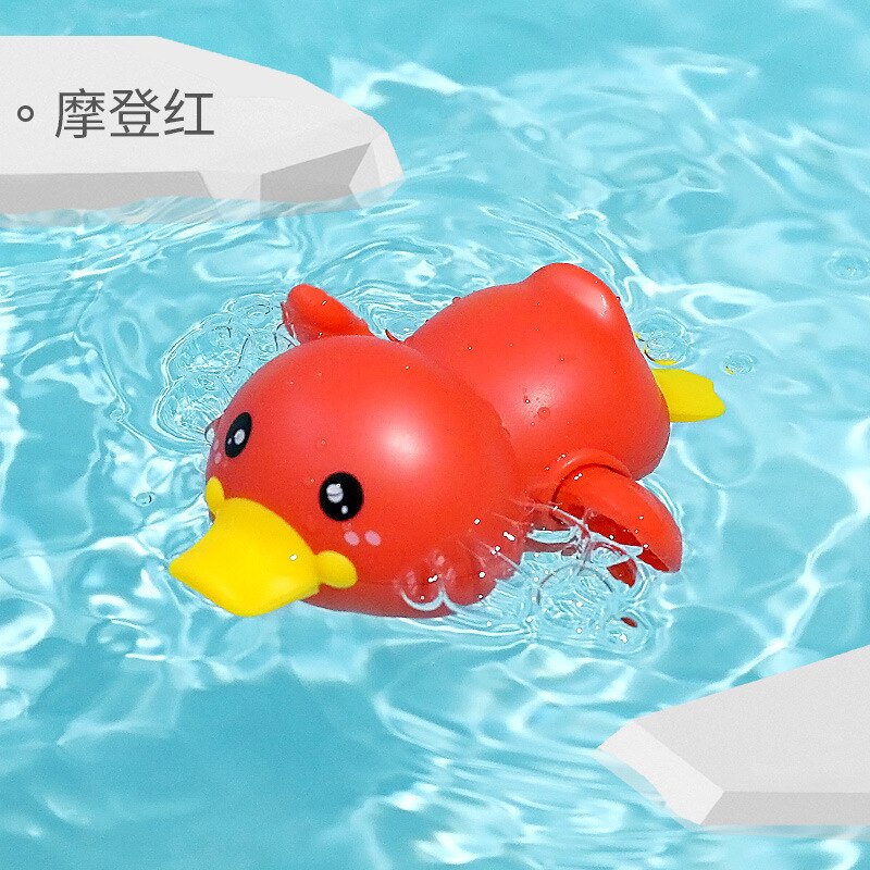 Summer Style Baby Bathroom Swim Spring-Winding Animal Bathroom Play Water Play with Water Swimming Little Duck: 759 Red
