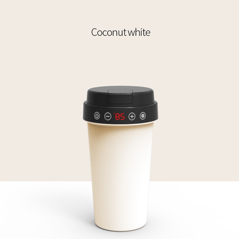 Taza de agua para calentar el coche, taza eléctrica aislante, pava para calentar agua para el coche, taza de agua Universal para el coche: Blanco