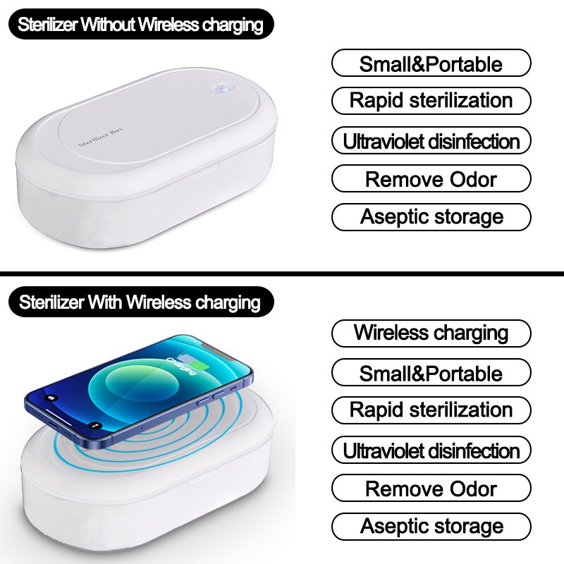 Caja de desinfección UV 3 en 1 para esterilización de ozono, cargador inalámbrico para iPhone, correa para iWatch, funda para Airpods, mascarilla facial