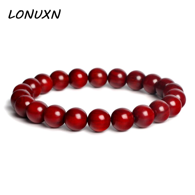 18mm auténtico India Natural Lobular rojo brazaletes de sándalo Buda BraceletsGolden estrella Material antiguo de la joyería