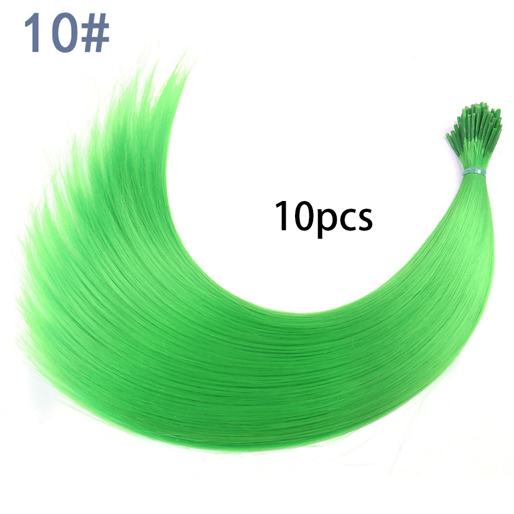 Extensiones de cabello sintético de color I-Tip Stick, pelo liso de 16 pulgadas para mujeres, alta temperatura, 10 hebras/paquete de colores: T27 / 30 / 4