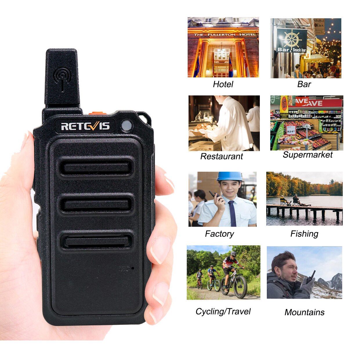 Mini Walkie Talkie 2Pcs Retevis RT619 Pmr Radio PMR446 Ultradunne Romp 1-2Km Handige Twee-weg radio Frs RT19 Voor Wandelen/Camping