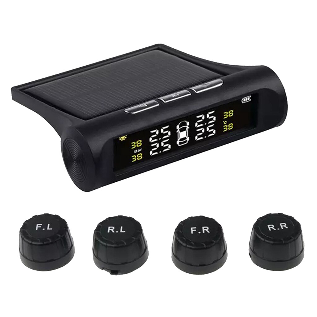 Solar Car Tire Pressure Monitor Tyre Monitoring Real-time External Sensor