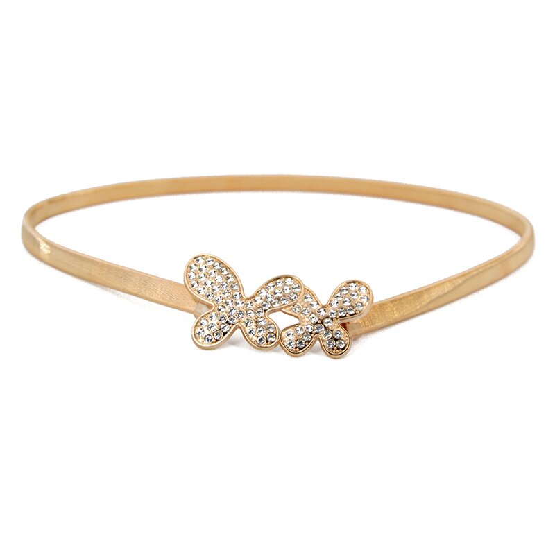 Cinturones elásticos de lujo para mujer, cinturón de cintura para mujeres y niñas, cinturón elástico con forma de hoja de flores, cinturones para mujer