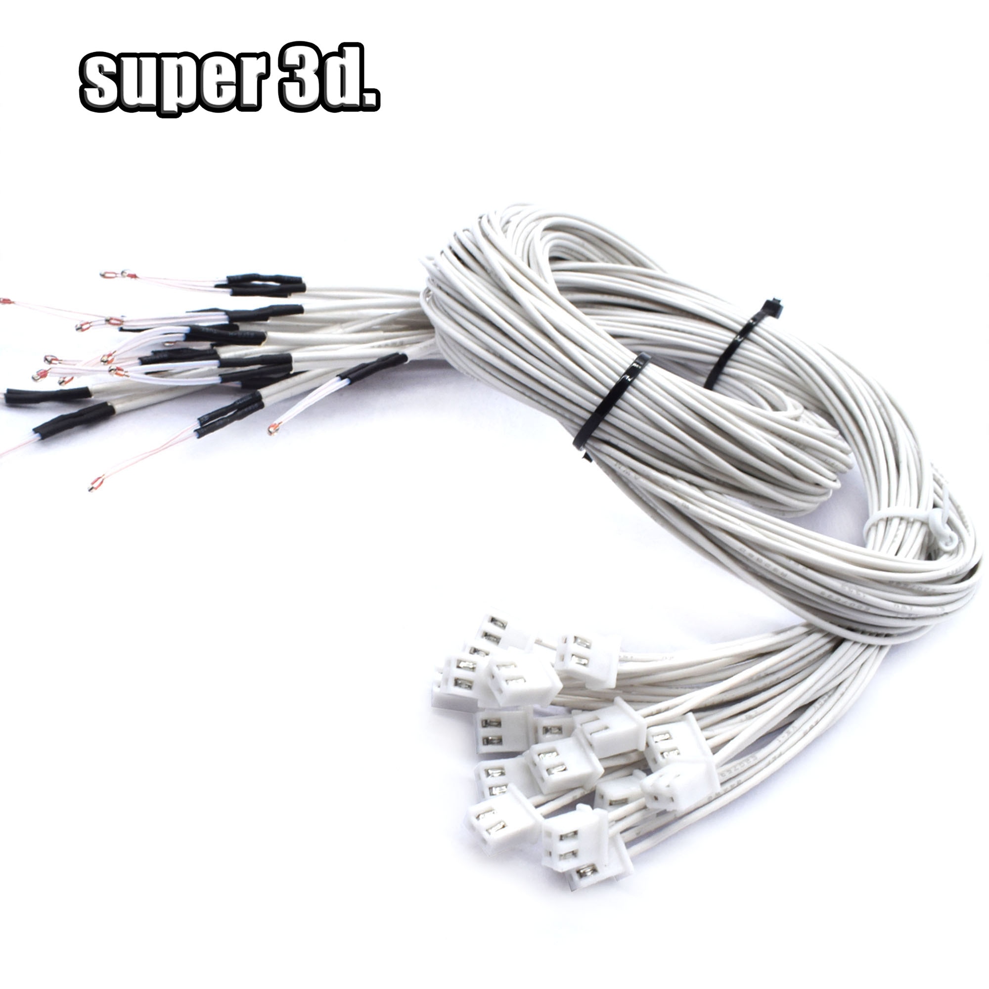 3D Printer parts Thermistor NTC Temperature Sensor 3950 1% line100&150cm 100K with XH2.54 White Terminal 2P connector terminal