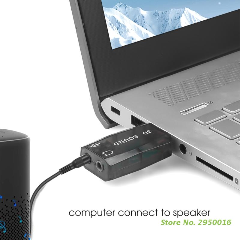 USB to 3.5mm Jack Audio Adapter USB 2.0 to Aux Mic Headphone External 3D Sound Card HFR8103 Chip for PC