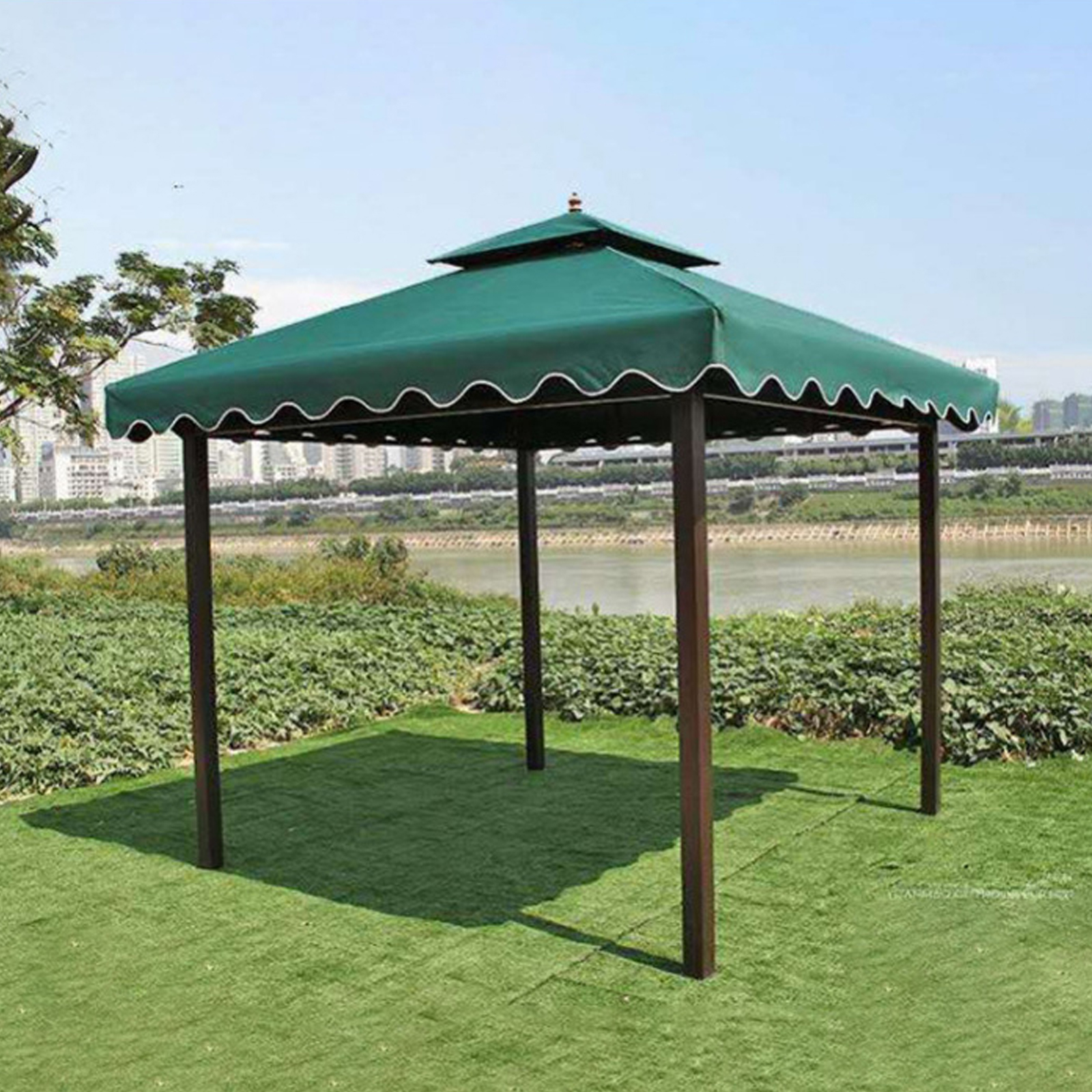 Parte superior da barraca do gazebo de 3*3m, parte superior exterior da barraca do protetor solar da proteção uv, pode ser usado para eventos ao ar livre do casamento do pátio do jardim