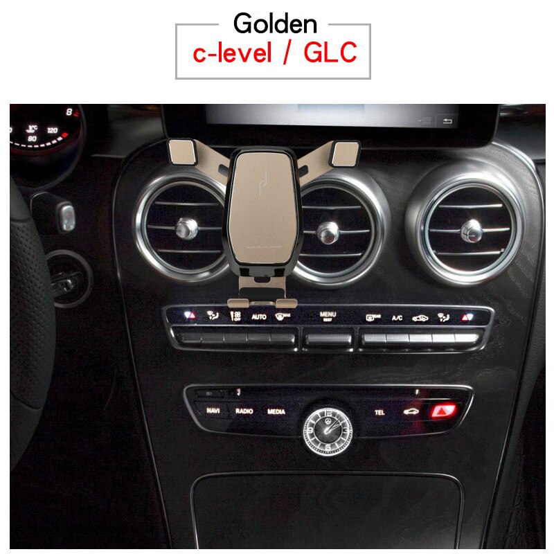 Biltelefon holder til mercedes-benz  w205 c- klasse  c260 c200 c300 glc 260 coupe  x253 glc 200 300 eftermontering specielt tilbehør: Gylden