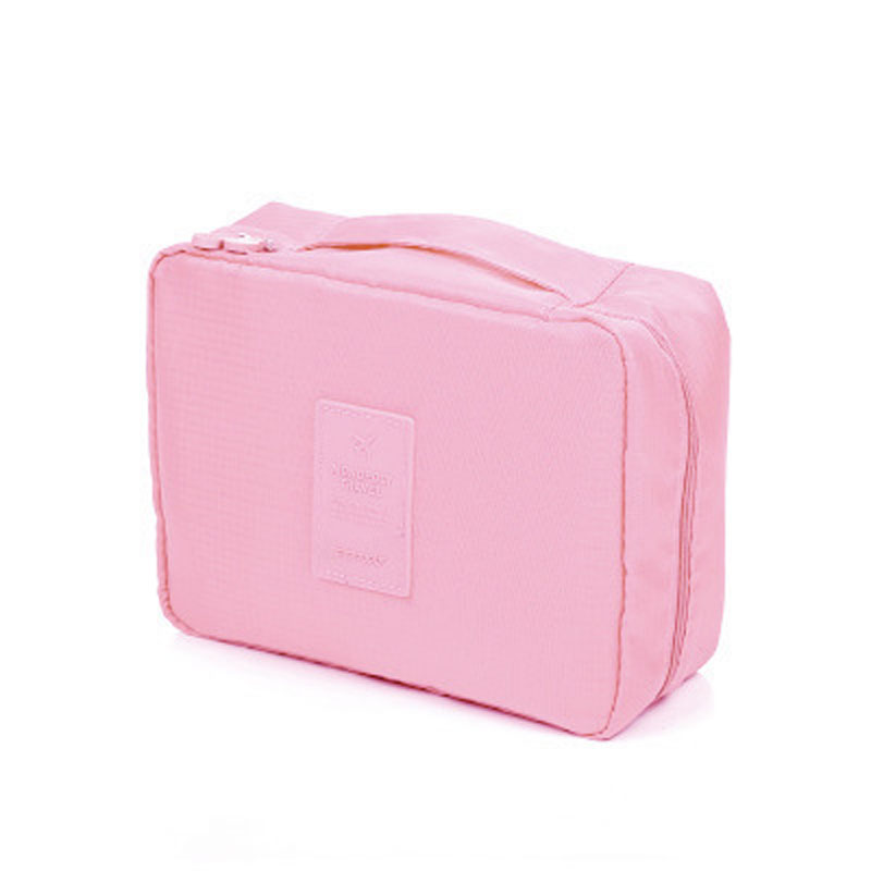 Bolsa de cosméticos para hombre de gran capacidad, bolsa de cosméticos para mujer, bolsa de almacenamiento portátil, bolsas de lavado a prueba de agua, bolsas de viaje multifunción: Pink