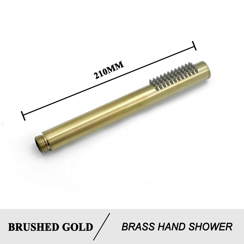 Chrome Black Bathroom Handheld Shower Set Brass Wall Mounted Cold Water Faucet Hand Shower Mixer System Brushed Gold Finish: Gold Shower Head