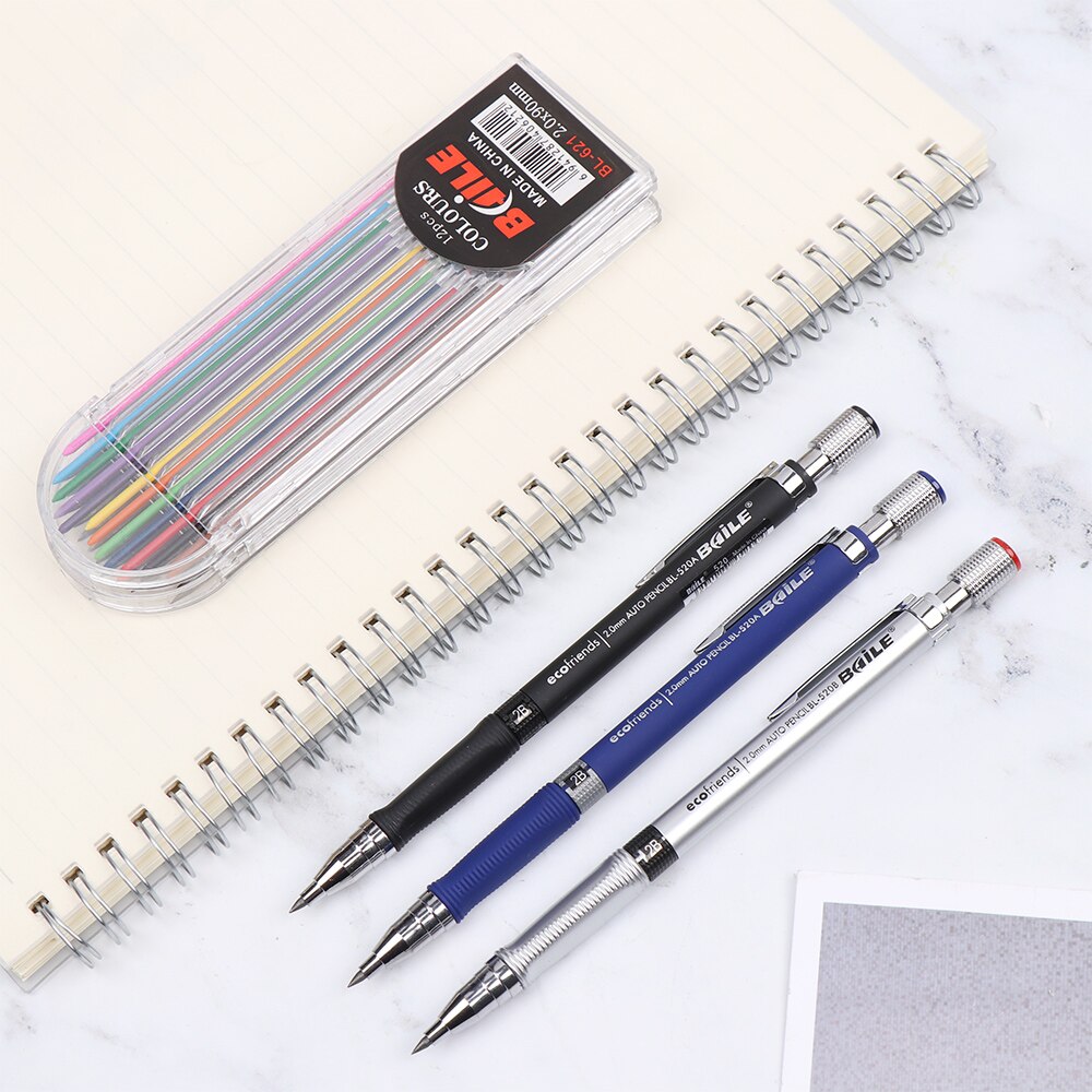 2B Mechanical Pencil Smooth Multicolor Activity Pencil Refills Automatic Pencil Drawing Writing Stationery Office School Supply