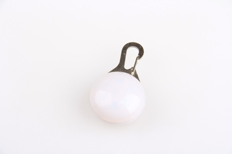 Collar COLGANTE para mascotas, luz LED de noche, linterna luminosa de seguridad, Collar de luces para mascotas, colgante de bola de iluminación: Blanco