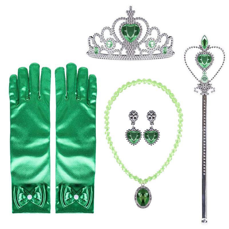 Costume princesse et la grenouille pour filles, robe Tiana de carnaval, robes de jeu de rôle: Acc / 10-11T