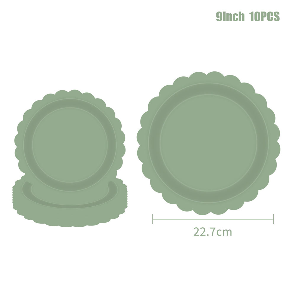 Pitsimuotoiset yksivärinen ruohonvihreä syntymäpäiväkoristeet kertakäyttöiset astiastosetit paperilautaset kupit lautasliinat pöytäliinatarvikkeet: Oliivi-