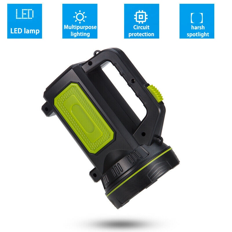 Super Powerful Rechargeable Spotlight Led Flashlight Handle Spotlight Ultra Long Standby Torch With Usb Output As A Power Bank