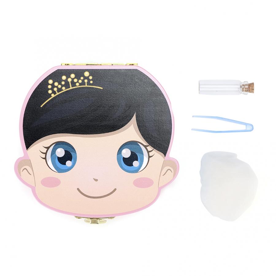 Wooden Baby Teeth Box Save Organizer First Tooth Collection Box Cartoon Milk Teeth Deciduous Storage Memory Box