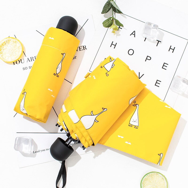 Cartoon Women's Umbrella Anti UV Black Coating Sun Female Beach Umbrellas Automatic Sombrilla Umbrellas For Children E7
