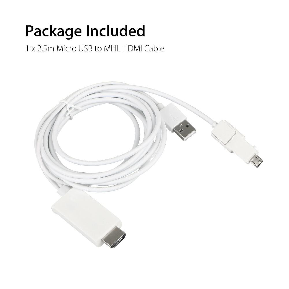 2.5 M Micro Usb Naar Hdmi Hd 1080P Tv Kabel Adapter Voor Android Samsung Telefoon Tablet Universele Micro Usb hdmi Kabel: Default Title